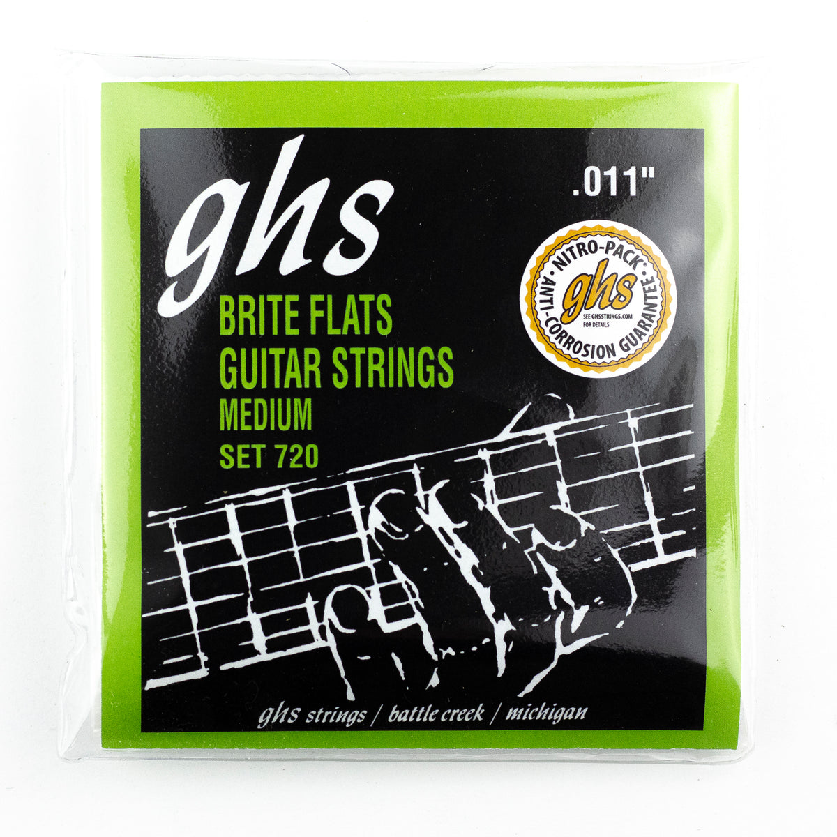 GHS Brite Flats Alloy 52 Groundwound 11 50 Electric Guitar Strings Medium