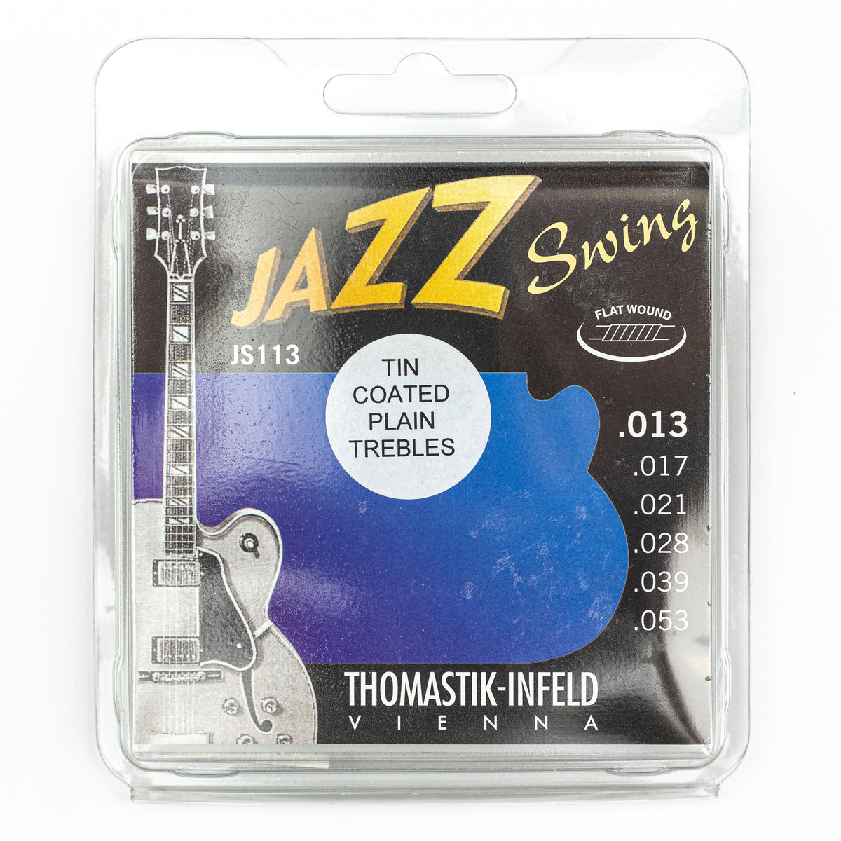 Thomastik Infeld JS113T Jazz Swing Flatwound 13 53 Electric Guitar Strings Tin Plated Plain Strings