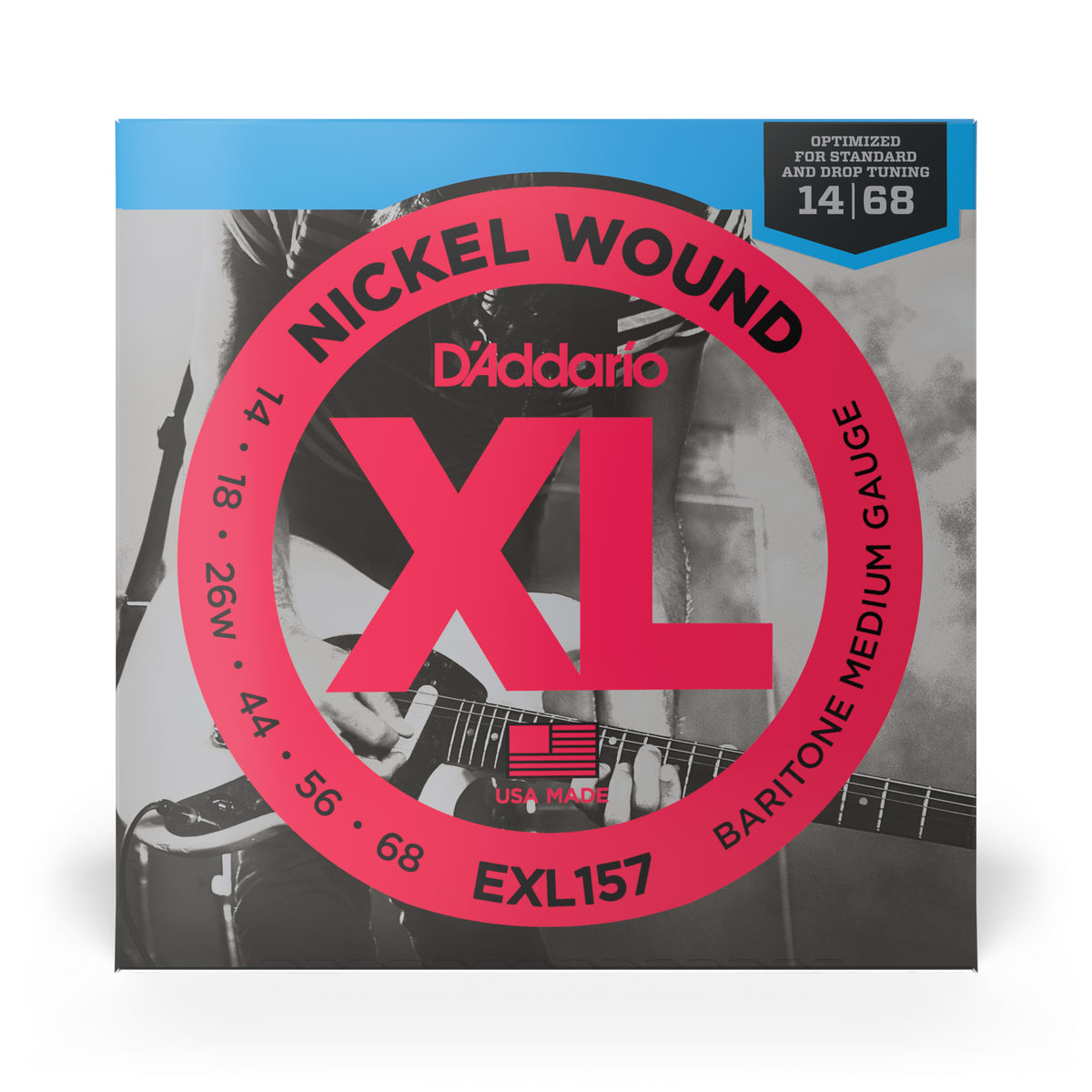 D Addario EXL157 Nickel Wound 14 68 Baritone Electric Guitar Strings Medium