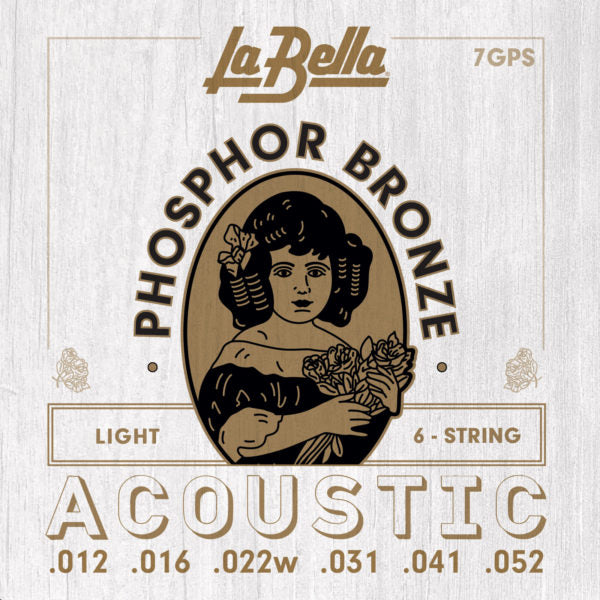 La Bella Phosphor Bronze 12 52 Acoustic Guitar Strings Light