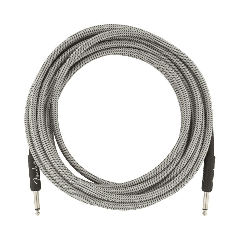 Fender Professional Series Instrument Cable, 18.6', White/Silver Tweed