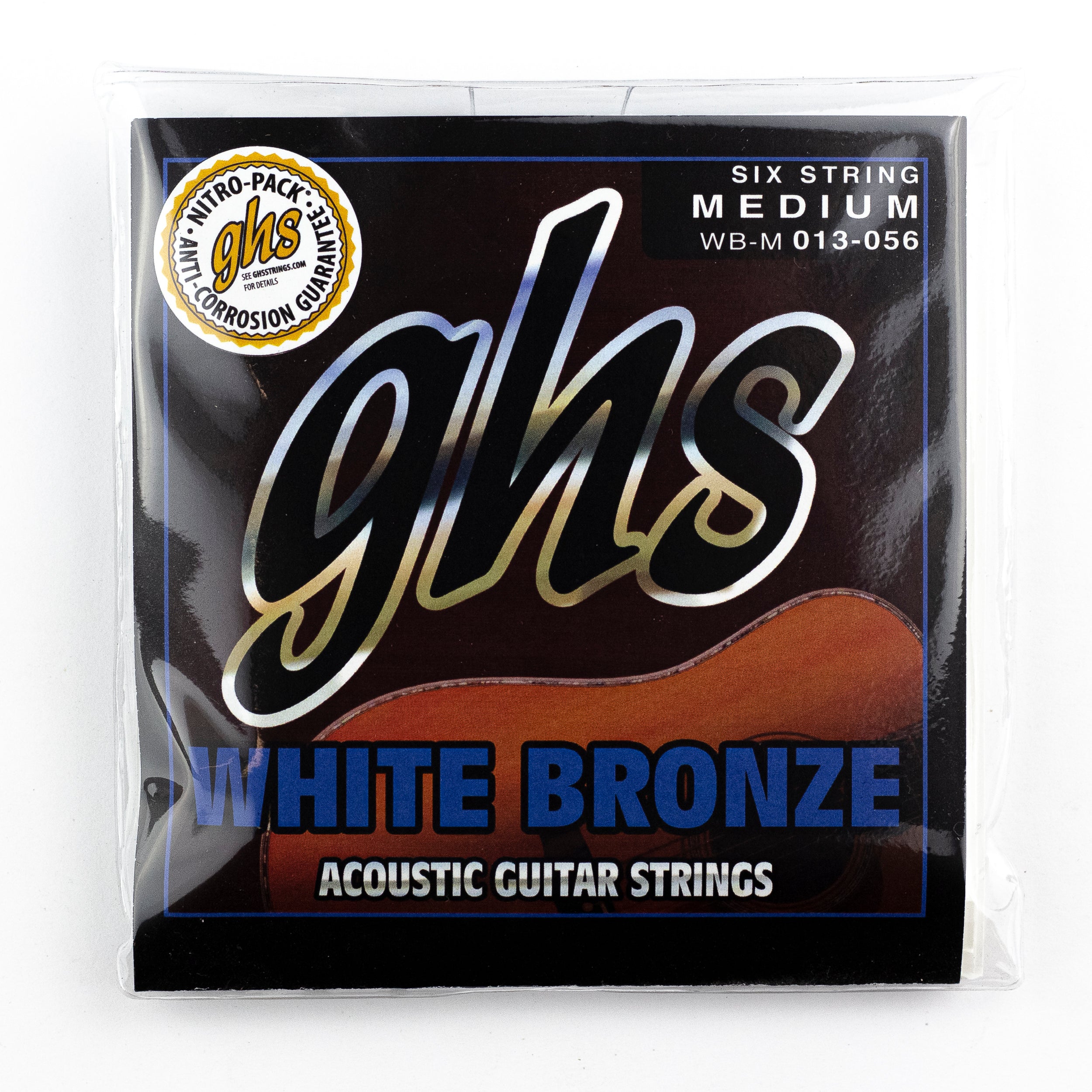 GHS White Bronze Alloy 52 13 56 Acoustic Guitar Strings Medium Gauge