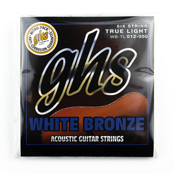 GHS White Bronze Alloy 52 12 50 Acoustic Guitar Strings True Light