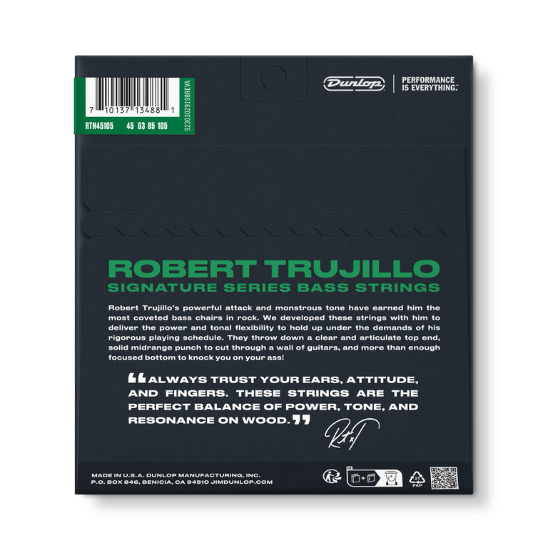 Jim Dunlop Robert Trujillo Signature 4-String Nickel 45-105 Bass Guitar Strings