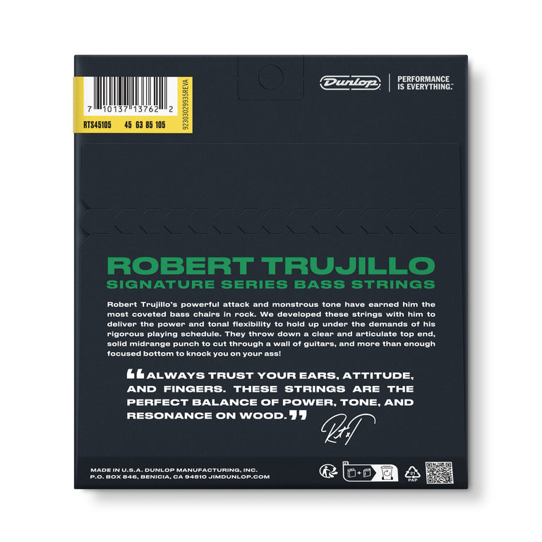 Jim Dunlop Robert Trujillo Signature 4-String Stainless Steel 45-105 Bass Guitar Strings