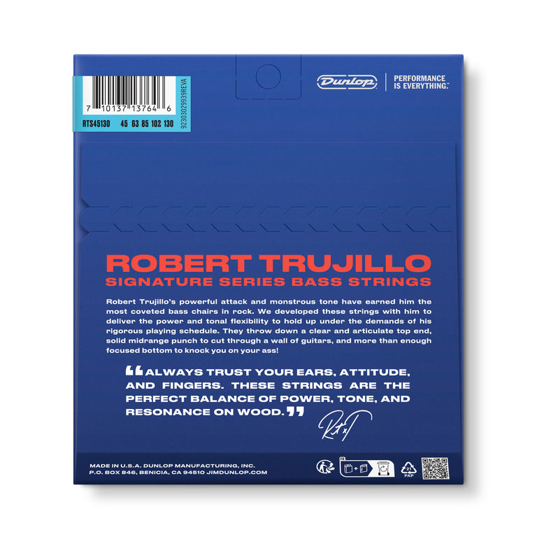 Jim Dunlop Robert Trujillo Signature 5-String Stainless Steel 45-130 Bass Guitar Strings