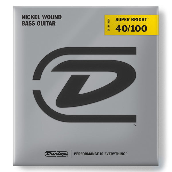 Jim Dunlop Super Bright Nickel Wound 40 100 Bass Guitar Strings Long Scale