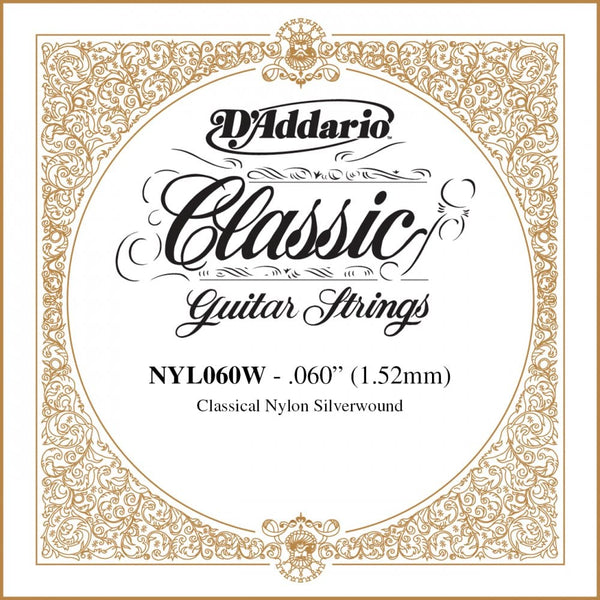 D Addario NYL060W Pro Art Silverplated Wound on Nylon Single